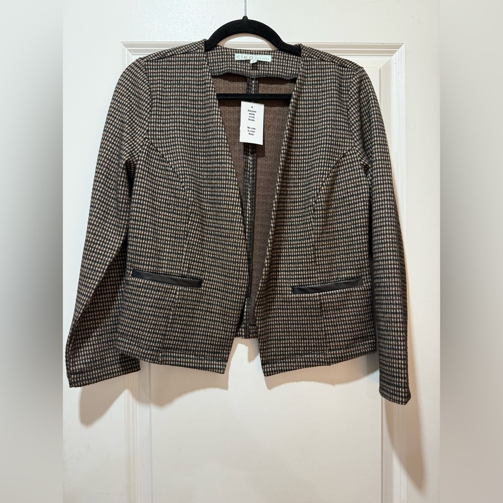 Cleo Petite Women's Houndstooth Blazer - BNWT